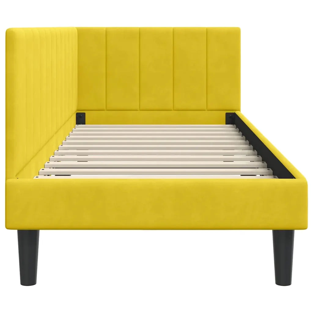vidaXL Cornice del letto ad angolo Giallo 80 x 200 cm Velluto