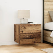 Comodini con luci LED 2 pz da appendere a muro in legno antico
