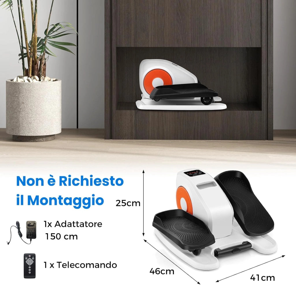 Pedaliera Elettrica Ellittica da Scrivania, Cyclette da Seduti per Gambe per Anziani con Monitor Display, Controllo Remoto, Esercitatore Silenzioso e Portatile per Casa e Ufficio