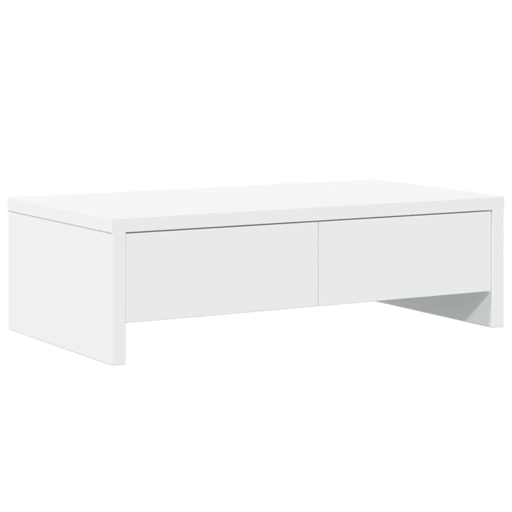 Supporto per monitor mobile da scrivania con cassetti legno ingegnerizzato bianco 02_0044935