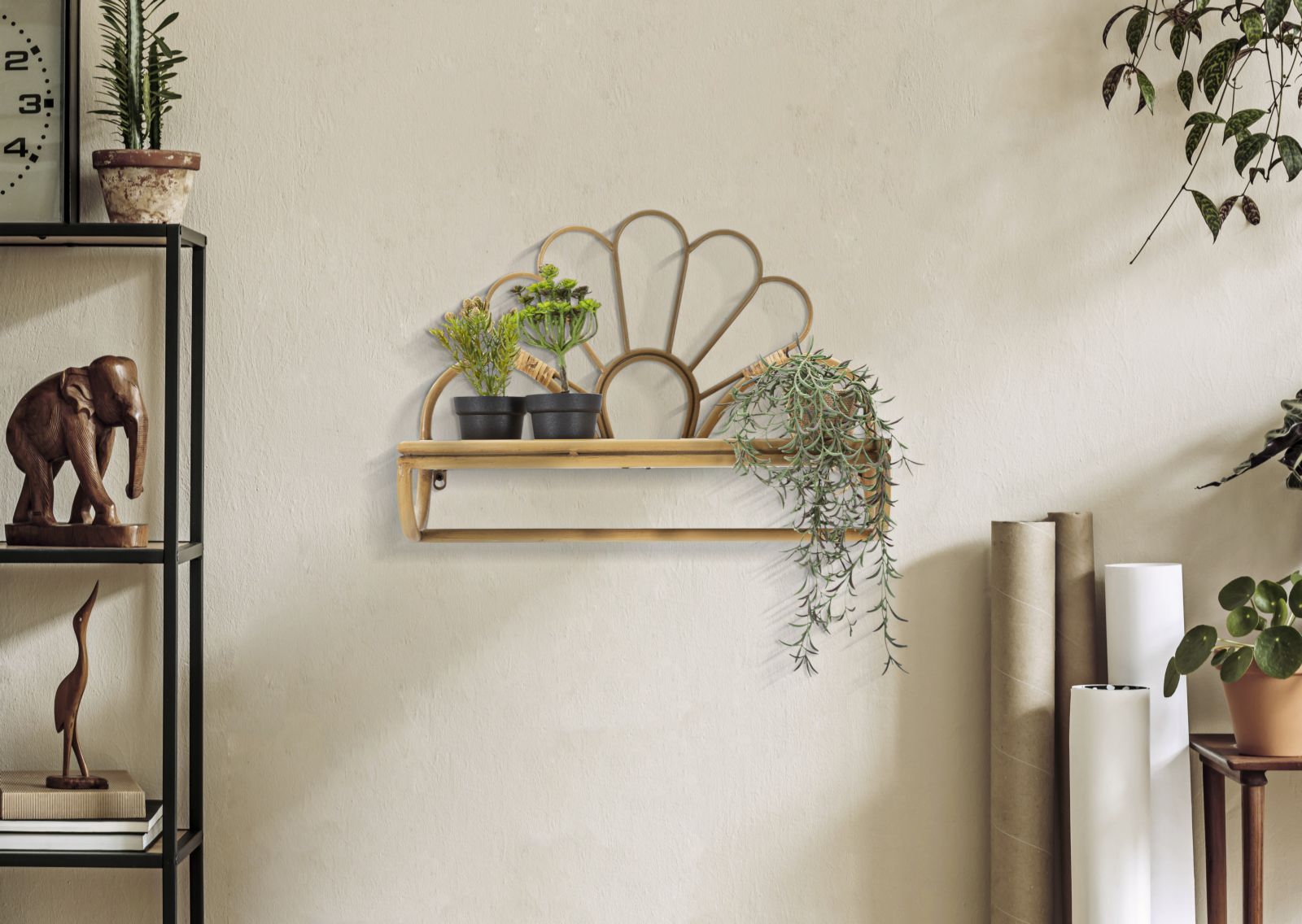 Mensola Panama 55x20,3x39,5 cm in Rattan