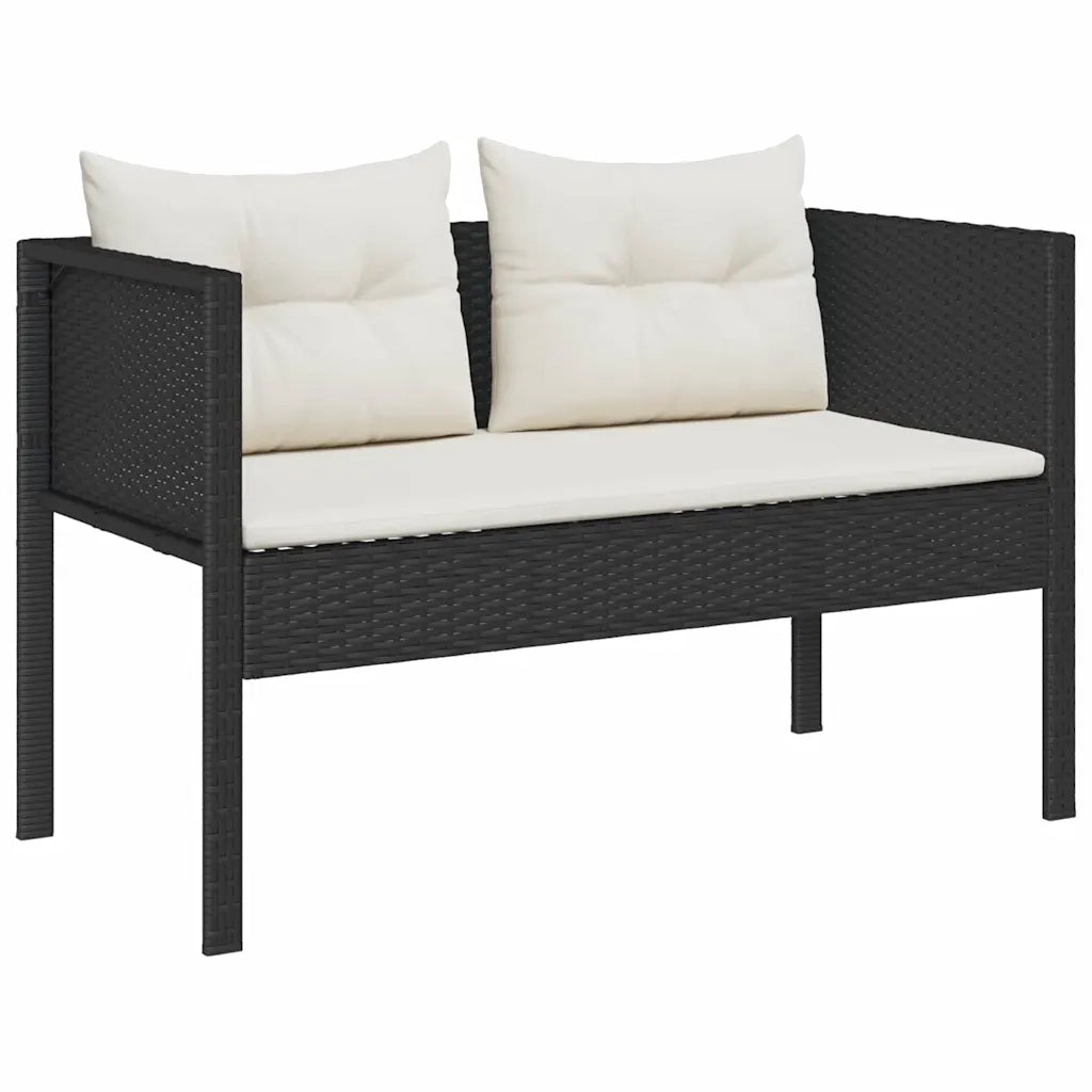 Set Divano da Giardino 6 pcs Nero e Crema polyrattan 4104699