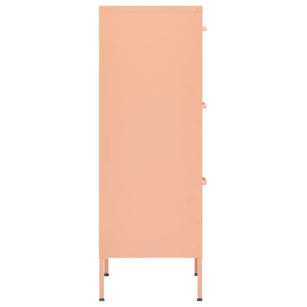 Mobile contenitore pratico altezza regolabile 42,5 x 35 x 101,5 cm in acciaio rosa 02_0046872