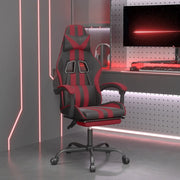 Sedia Gaming Girevole Poggiapiedi Nero e Rosso Vino Similpelle cod mxl 63523