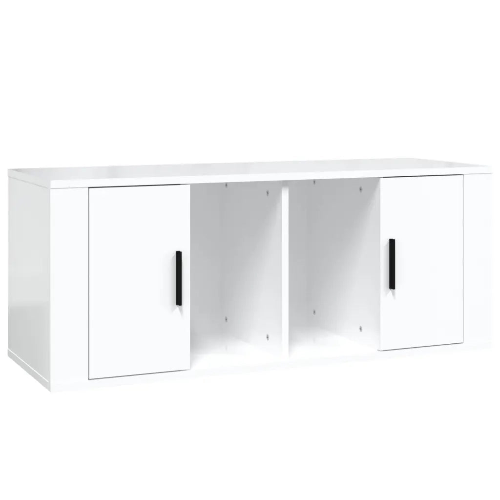 Mobile Porta TV Bianco Lucido 100x35x40 cm in Legno Multistrato cod mxl 25878