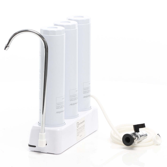 Naturewater Filtro acqua NW-3-PPCTOUF, Sistema di filtrazione a 3 livelli con cartucce, Filtro da banco