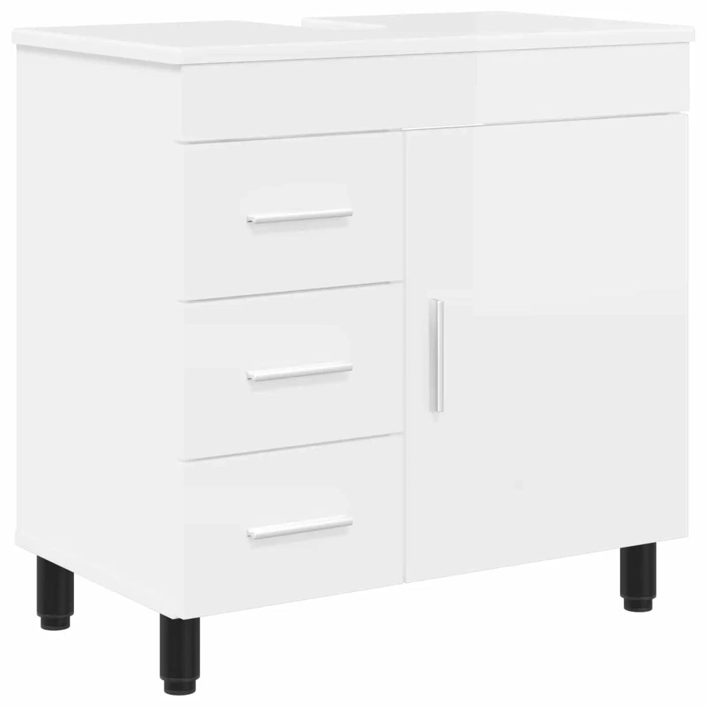 Mobiletto da bagno Bianco Lucido 60 x 35 x 60 cm 889379