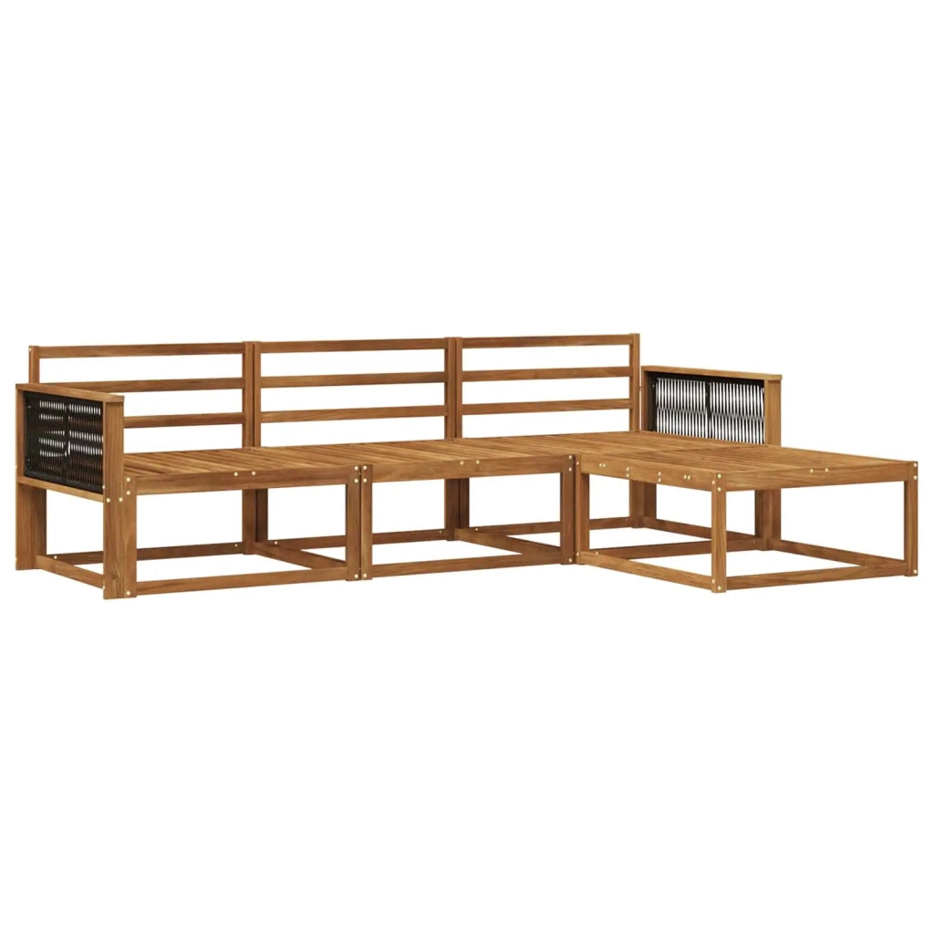Set di divani da esterno 4 pz Naturale Legno di Acacia Massello 3382462