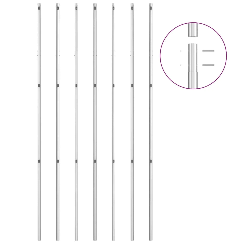 Recinzione in Rete con Pali in Acciaio Zincato 15x1,5 m Argento cod mxl 17069