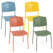 Set di 4 sedie da pranzo con schienale ergonomico e seduta ampia, Sedie laterali senza bracci portata 160kg Colorato-Sedie da pranzo