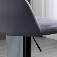 Set 2 Sgabelli da Bar con Schienale e Poggiapiedi, Girevoli con Altezza Regolabile, Grigio