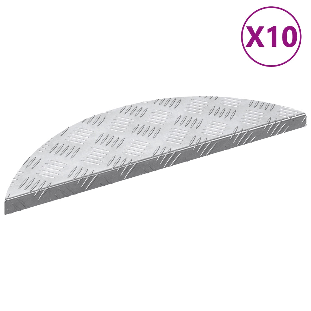 Gradini in alluminio 10 pezzi antiscivolo 60x18 cm