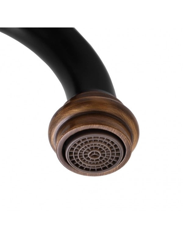 Miscelatore lavello girevole MORAVA RETRO in ottone nero opaco