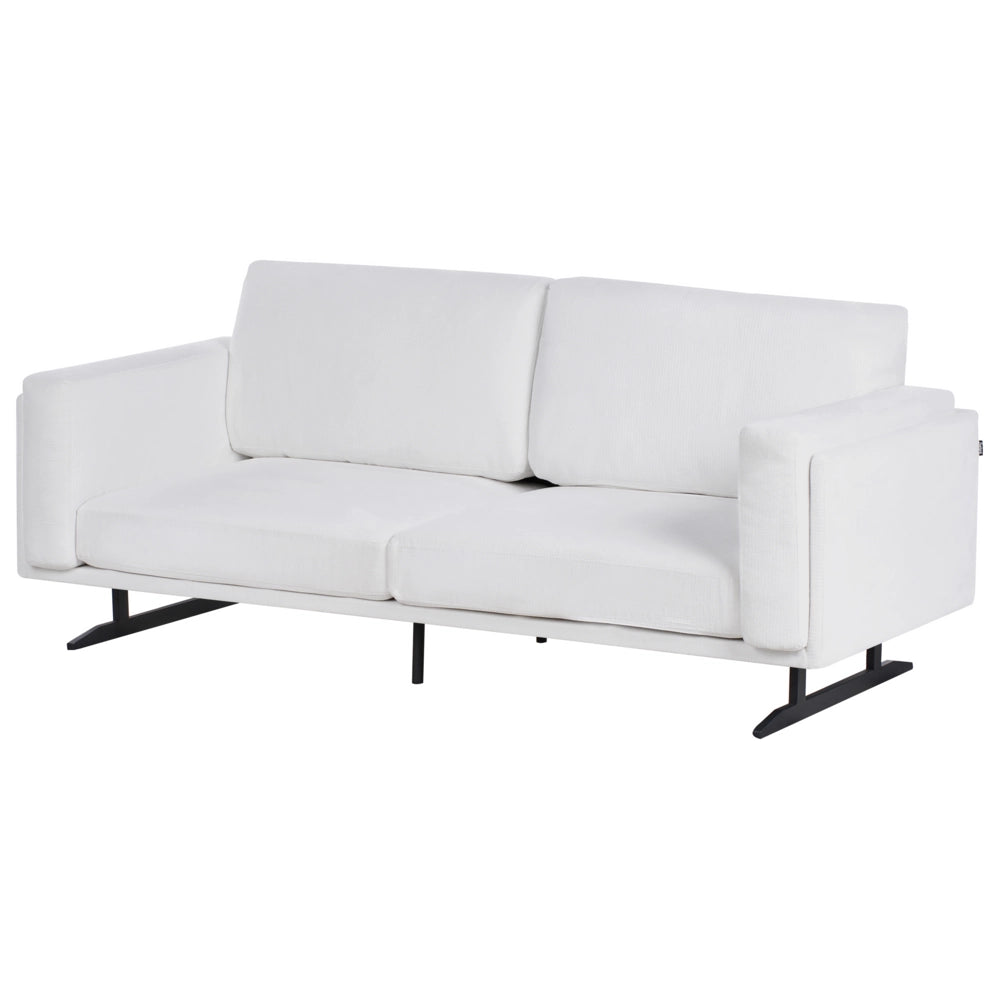 Divano Tessuto Bianco Rivestimento Gambe in Metallo Moderno