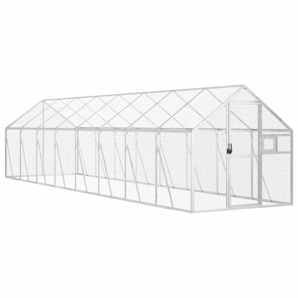 vidaXL Voliera Argento 1,79x8x1,85 m in Alluminio