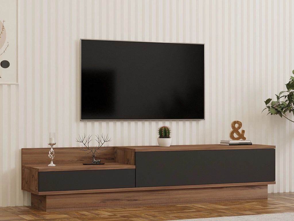 Persico, Mobile Porta tv 2 Ante, 160x35x35h cm Nero Antracite