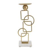Portacandela VKH343, Oro, Marmo, 13x10x31,5 cm