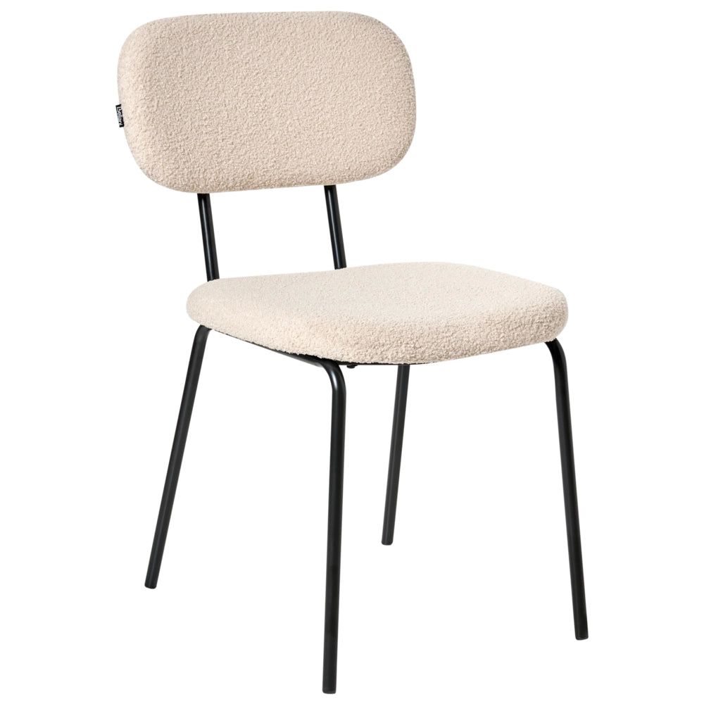 Poltrona tessuto bouclè beige imbottita in velluto Design stile retrò