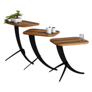 Cetara, Tavolino da Salotto set 3 Pezzi, 35x60x45h cm Marrone Noce