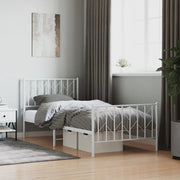 Giroletto con Testiera e Pediera Metallo Bianco 90x200 cmcod mxl 133894