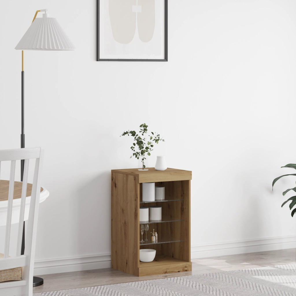 Sideboard  con luci LED Rovere Artigianale 41x37x67 cm