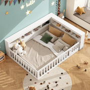 OKWISH Letto a Divano 140×190 cm, Letto Matrimoniale con Contenitore, USB, Presa e Sponda Estraibile, senza Materasso, Bianco