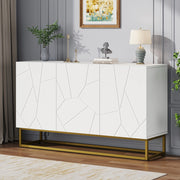Credenza 130x38x76 cm con ripiani regolabili in truciolato bianco