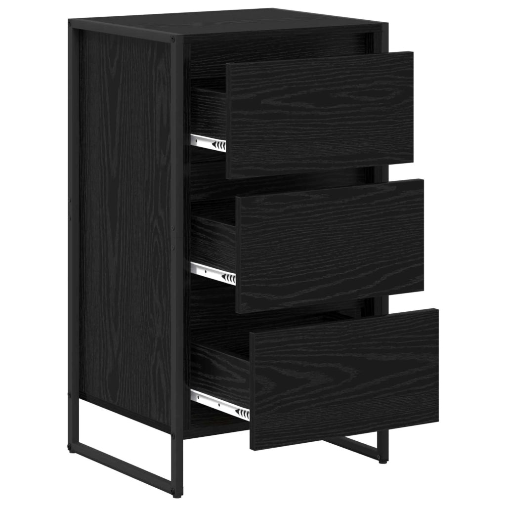 Credenza-Buffet-Armadio da cucina Rovere Nero 42 x 36 x 75.5 cm Legno multistrato