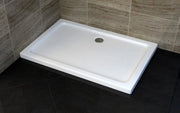 Piatto doccia rettangolare ultra slim h.5 cm acrilico bianco SMIRNE 80x100 cm,Piletta scarico inclusa