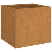Fioriera rialzata per piante e fiori terrazza giardino 49 x 47 x 46 cm acciaio corten marrone 02_0037623