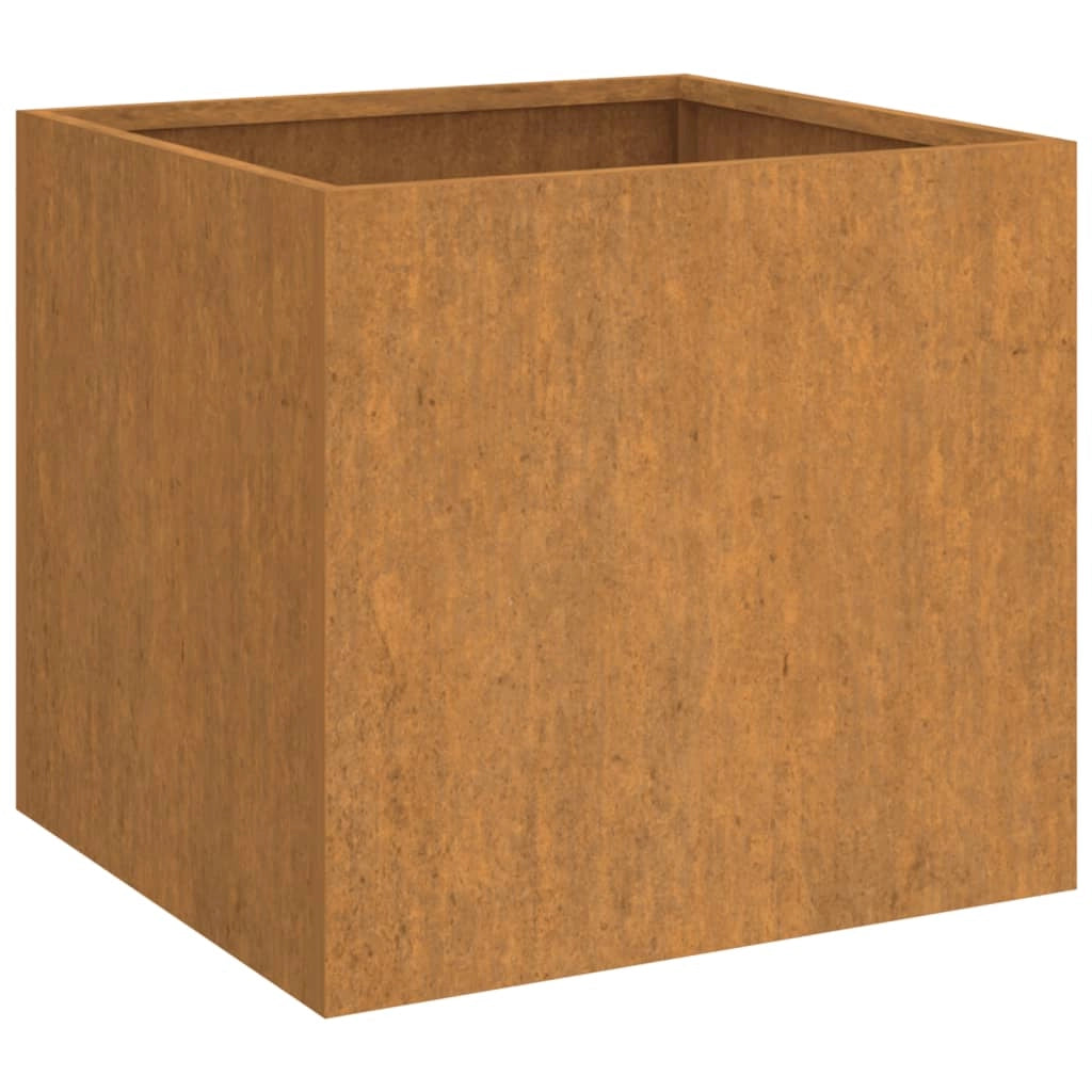 Fioriera rialzata per piante e fiori terrazza giardino 49 x 47 x 46 cm acciaio corten marrone 02_0037623