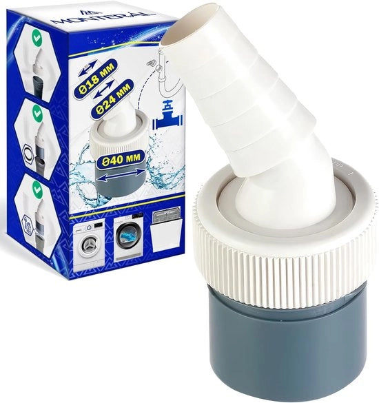 Connettore di scarico per lavatrice e lavastoviglie - Ingresso Ø 18-24 mm - Uscita DN40