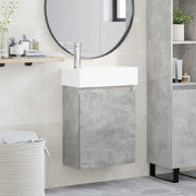 Mobile bagno con rubinetto Grigio Cemento 45,5 x 22,5 x 84 cm 889444