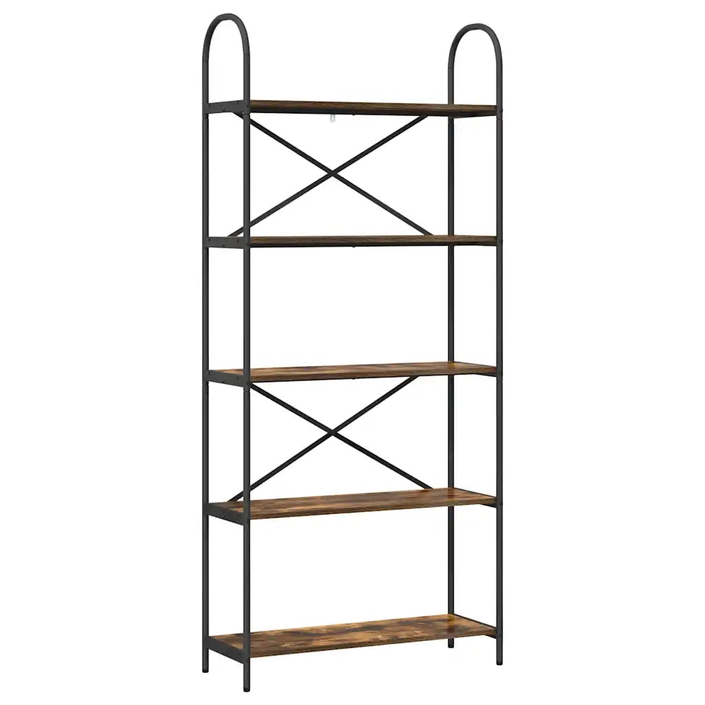 Libreria-Scaffale per Libri-Mobile di Stoccaggio Rovere fum¨¦ 80 x 30 x 183 cm Legno multistrato 924548