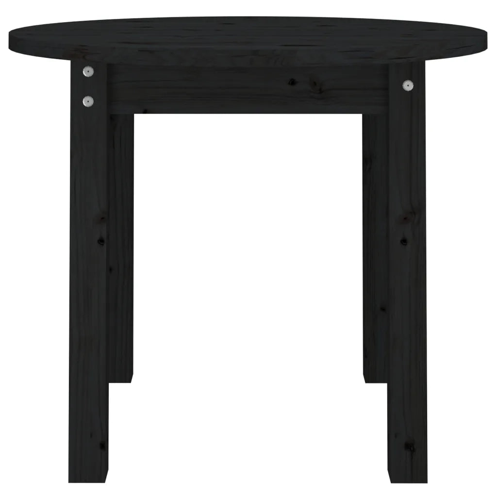 Tavolino da Salotto Nero Ã˜ 55x45 cm in Legno Massello di Pino cod mxl 5676