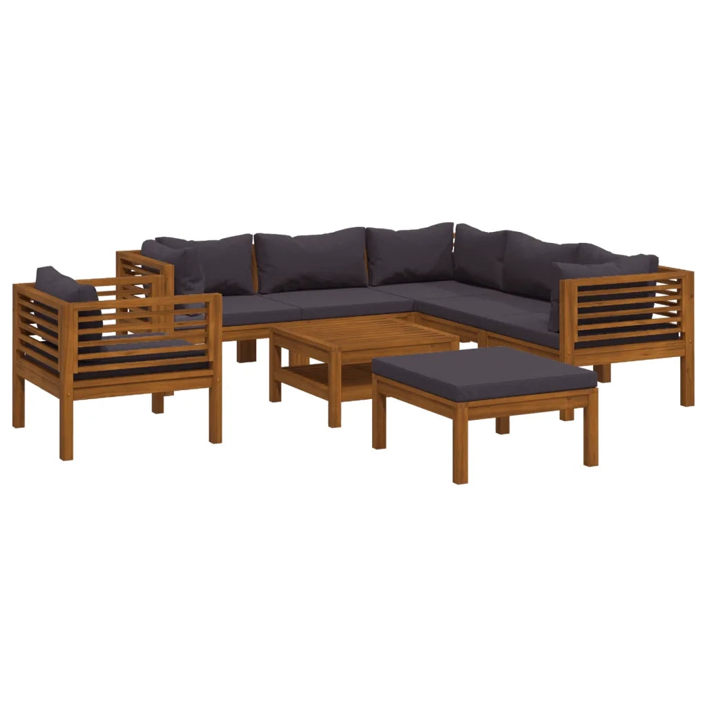 Set Divani da Giardino 8 pz con Cuscini in Massello di Acacia cod mxl 40789
