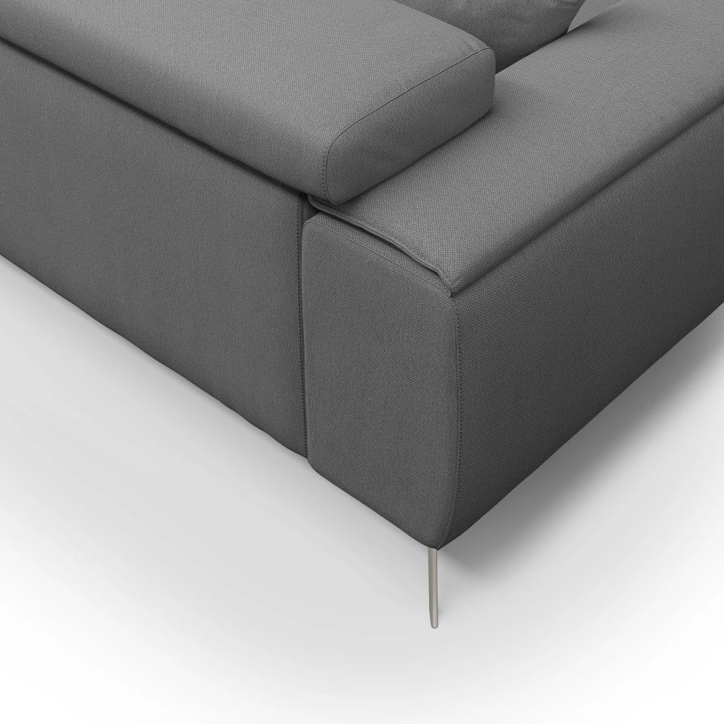 Fusion Divano con sedute allungabili in tessuto smacchiabile T05 185 cm antracite