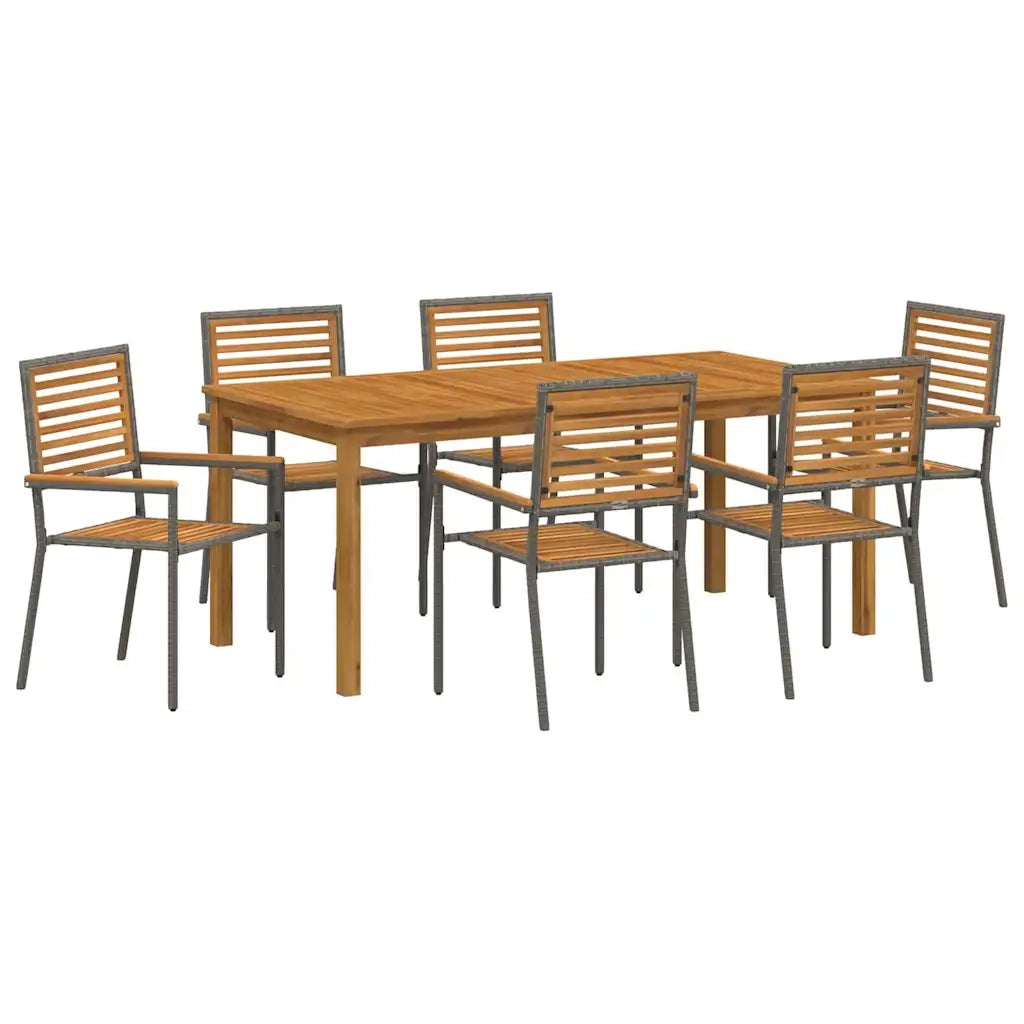 Set da Pranzo per Giardino 7 pcs Grigio 3365542