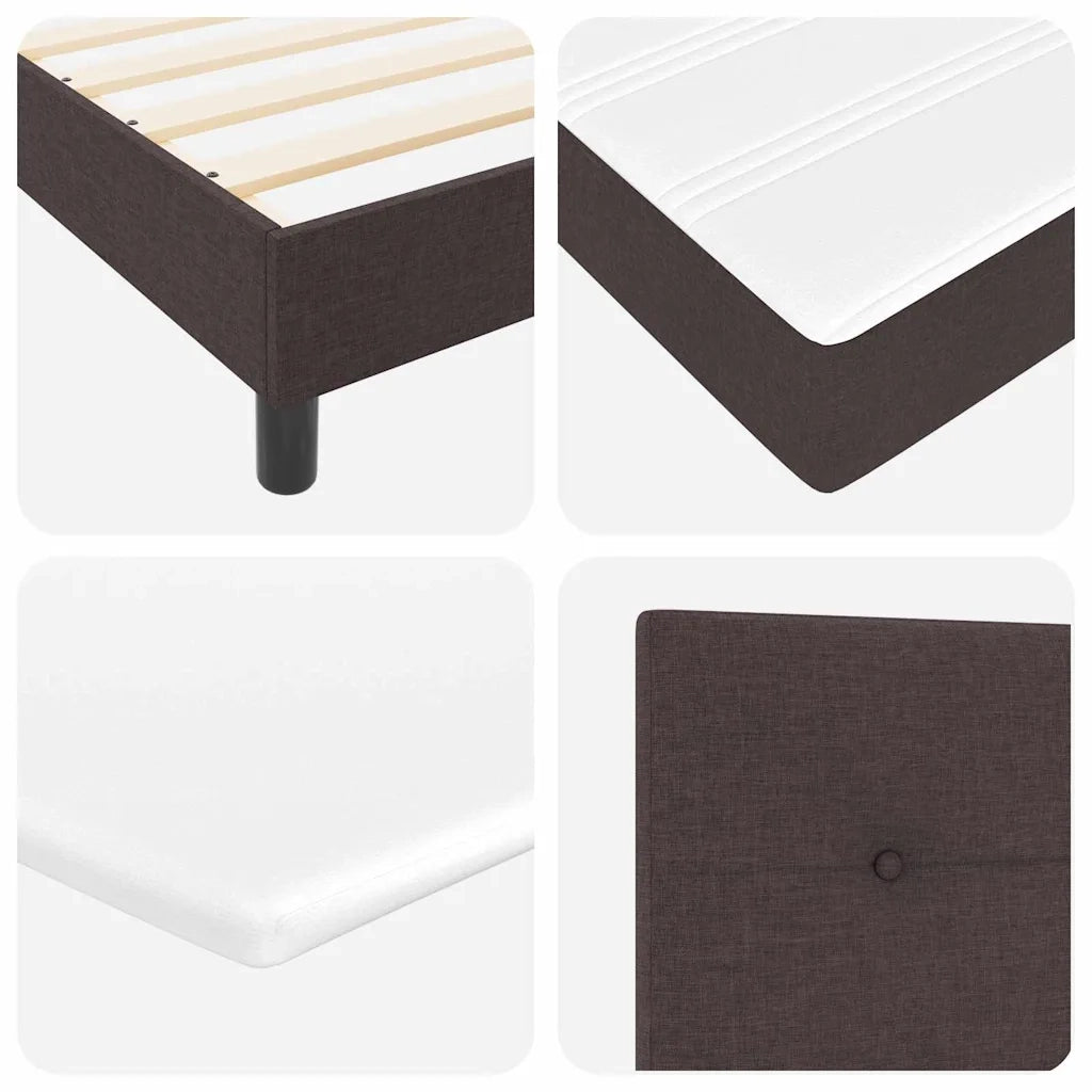 Letto a molle con testiera Marrone Scuro 200 x 200 cm Tessuto 3340048