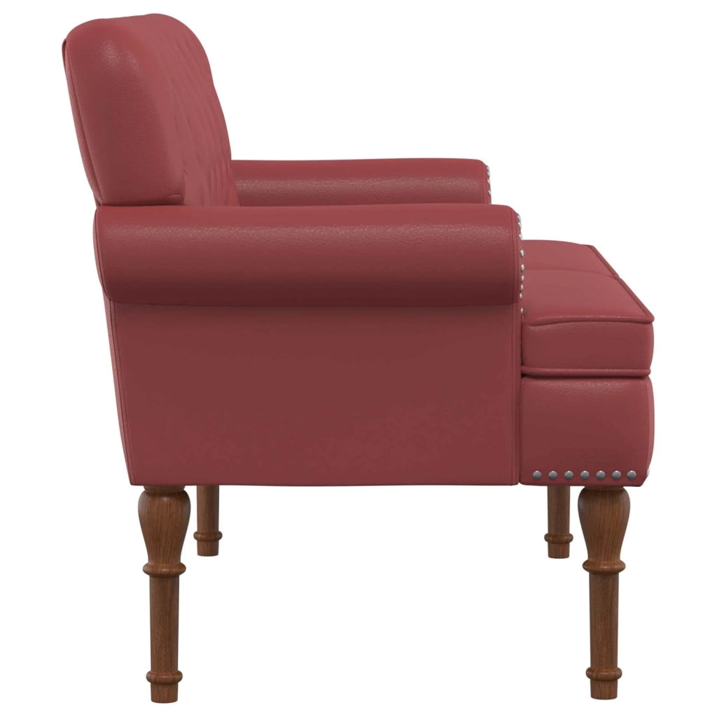 Loveseat con bottoni imbottiti Rosso Vino 120 x 65 x 77 cm 42041860