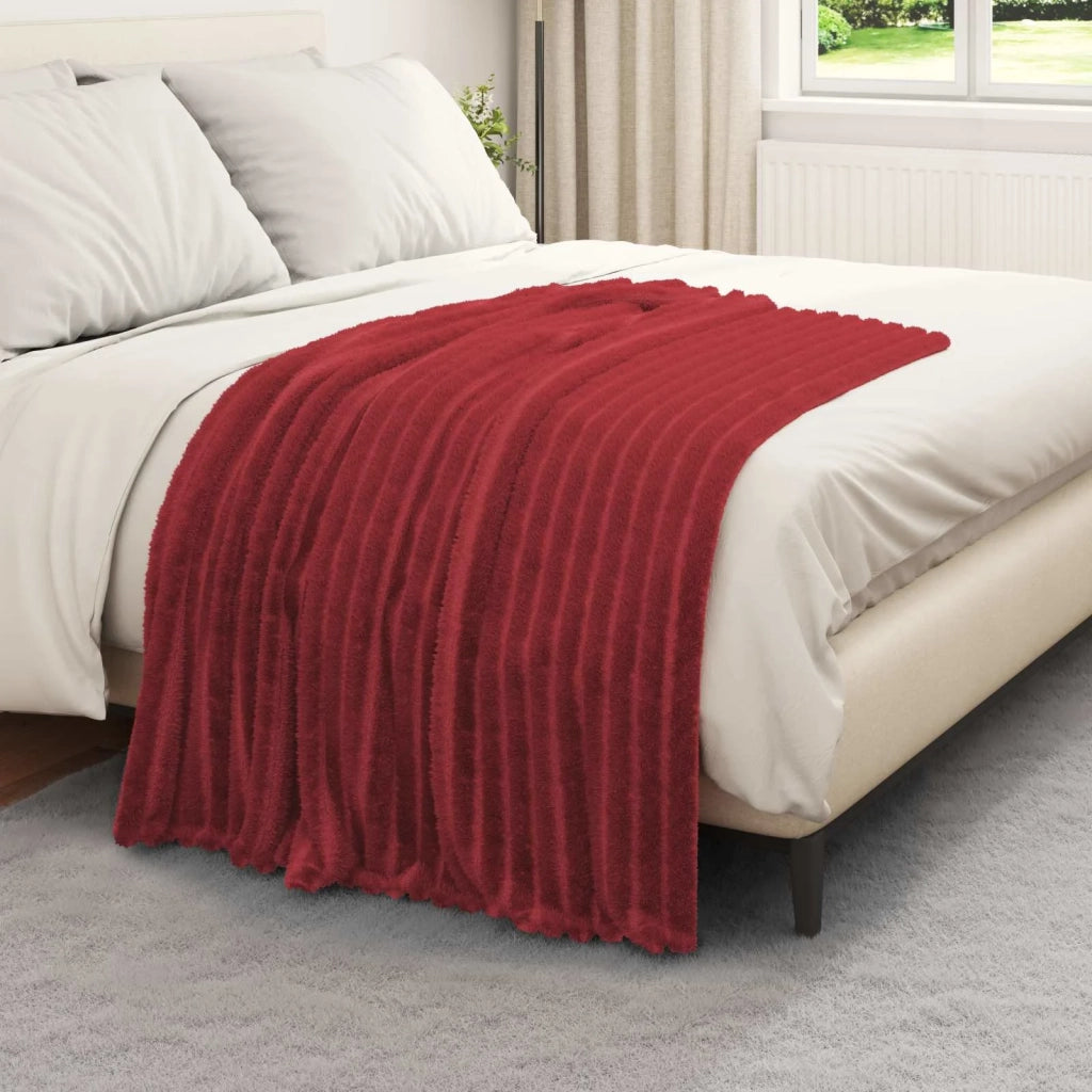 Coperte da Pile 6 pz Rosso Bordeaux 150 x 130 cm Panno
