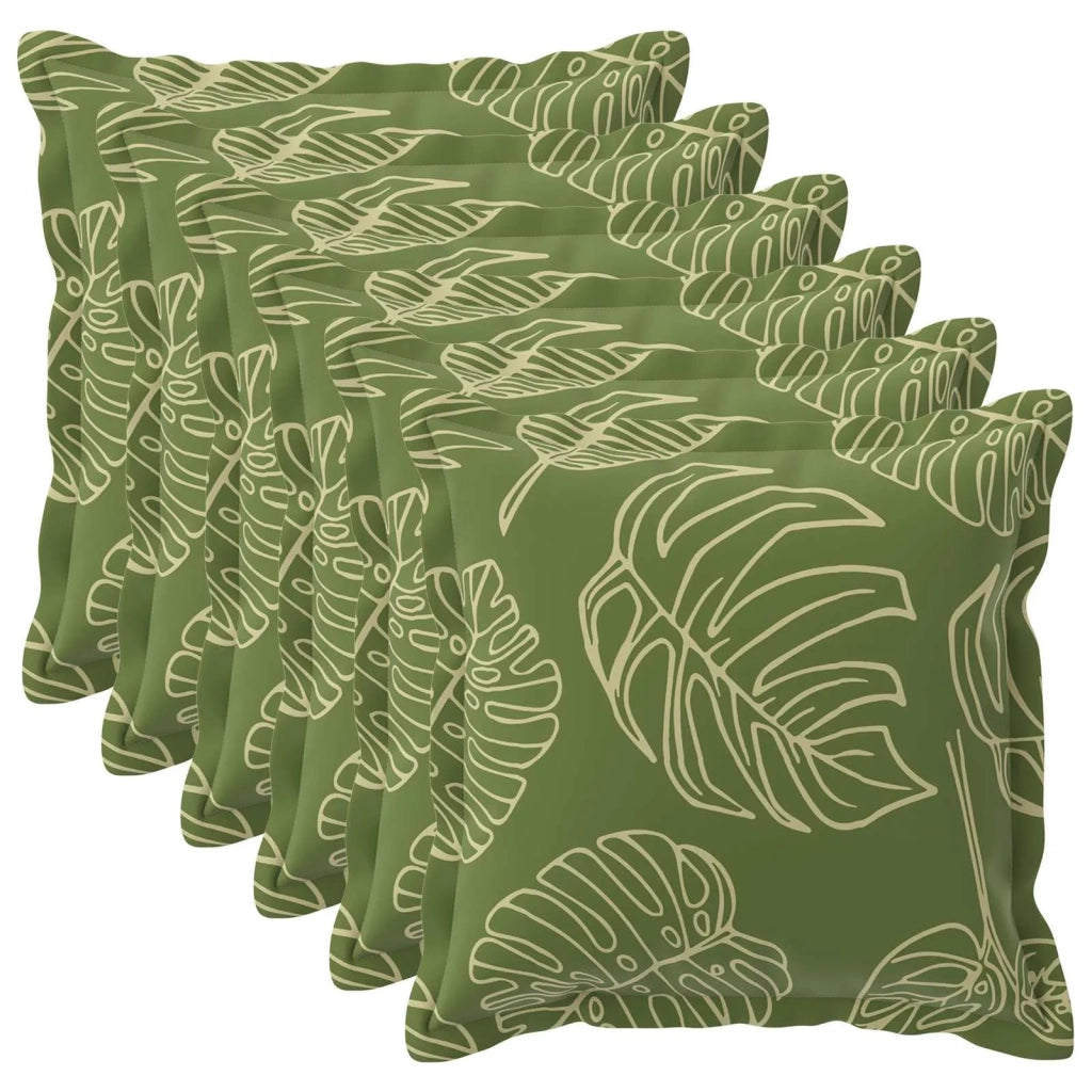 Federa 6 pcs HOUTEN Design a foglia 55 x 55 cm Poliestere 920506