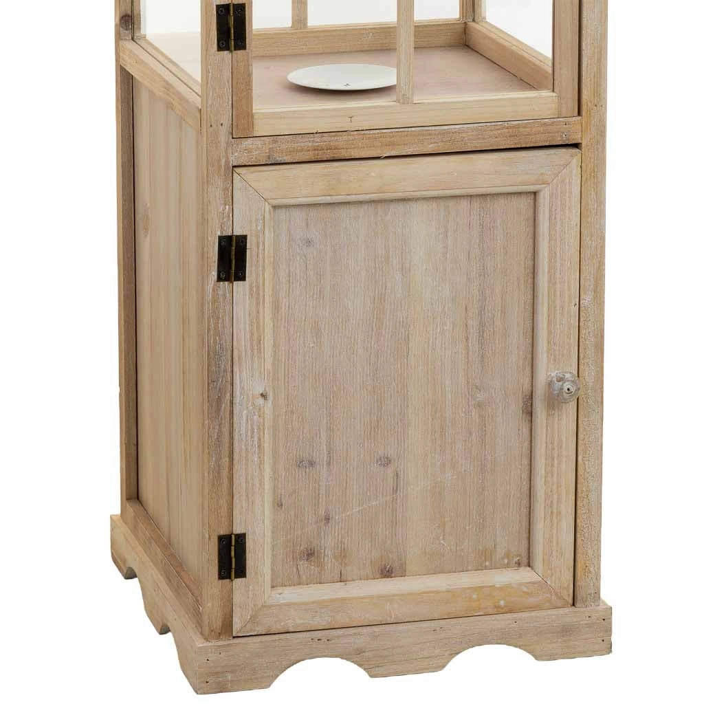 Lanterna in legno marrone 32,5x32,5x117h cm