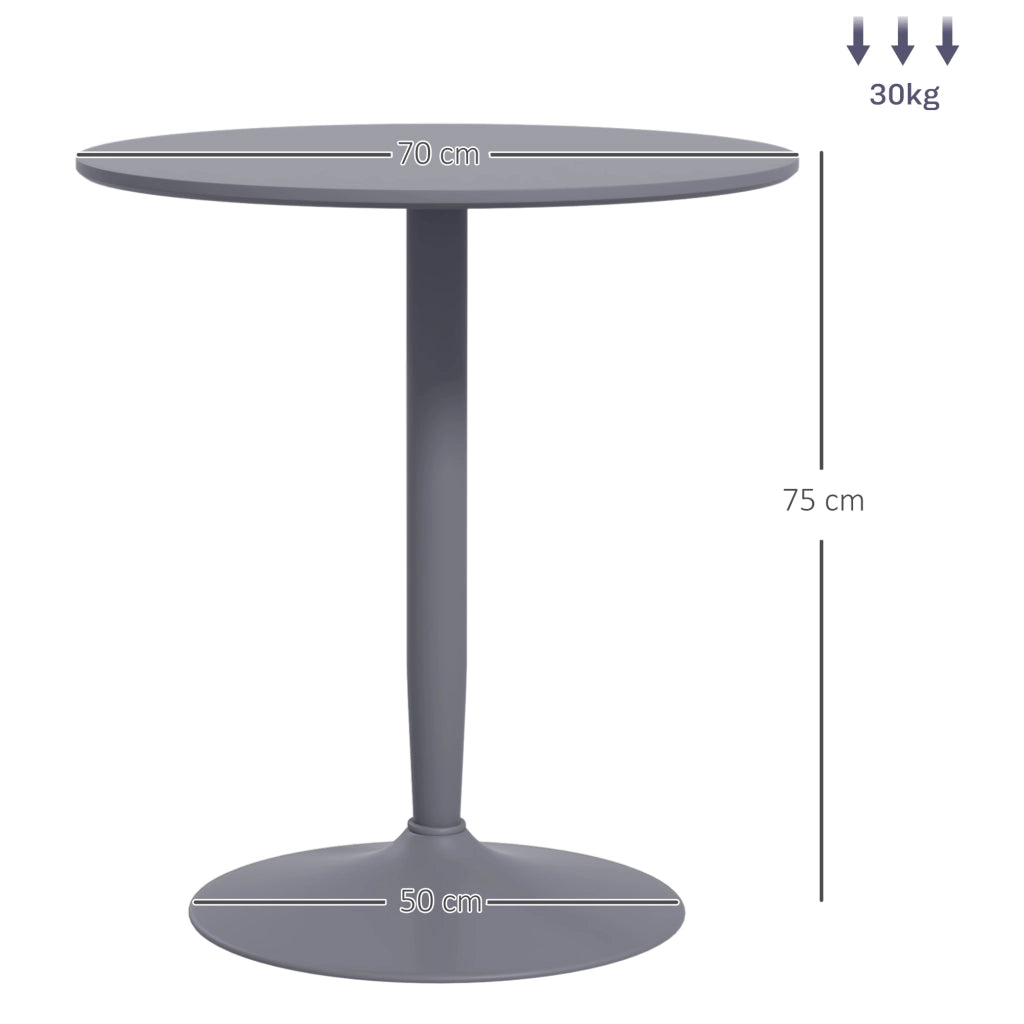 Tavolo da pranzo rotondo per 2 persone ¨C zephmum ¨C grigio, acciaio, 70x70x75 cm