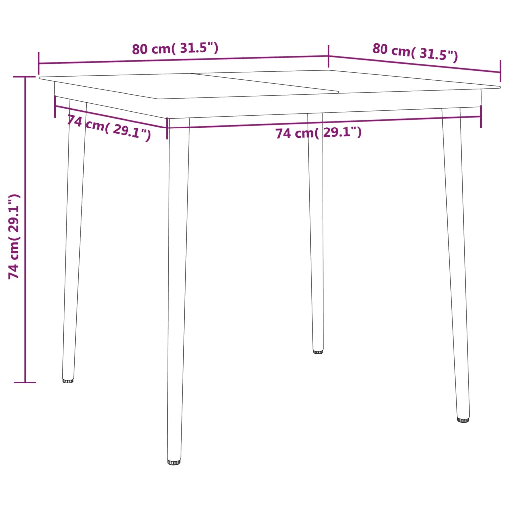 Set da Pranzo da Giardino 5 pz Nero 3099620