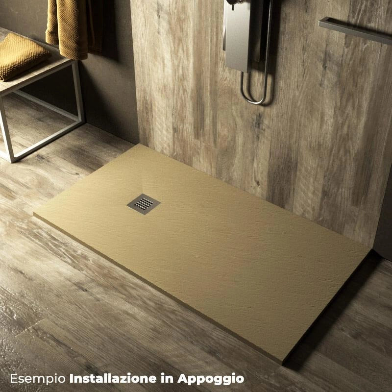 Piatto Doccia in Pietra 80x90 cm Pedrinelli Ardesia Stone Side Beige