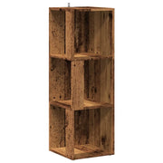 Mobile angolare classico contenitore compatto 33 x 33 x 100 cm legno composito finitura effetto legno anticato 02_0050928