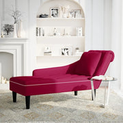 Sdraio con Cuscino e Bracciolo Destro in Velluto Rosso Vino 4009776