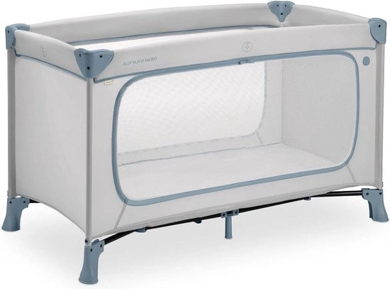 Culla Portatile con Apertura Laterale Grande, Sacchetto Ripiegabile e Compatto per Bambini da 0 a 15 kg - Blu Polvere - Culla con Parapetto