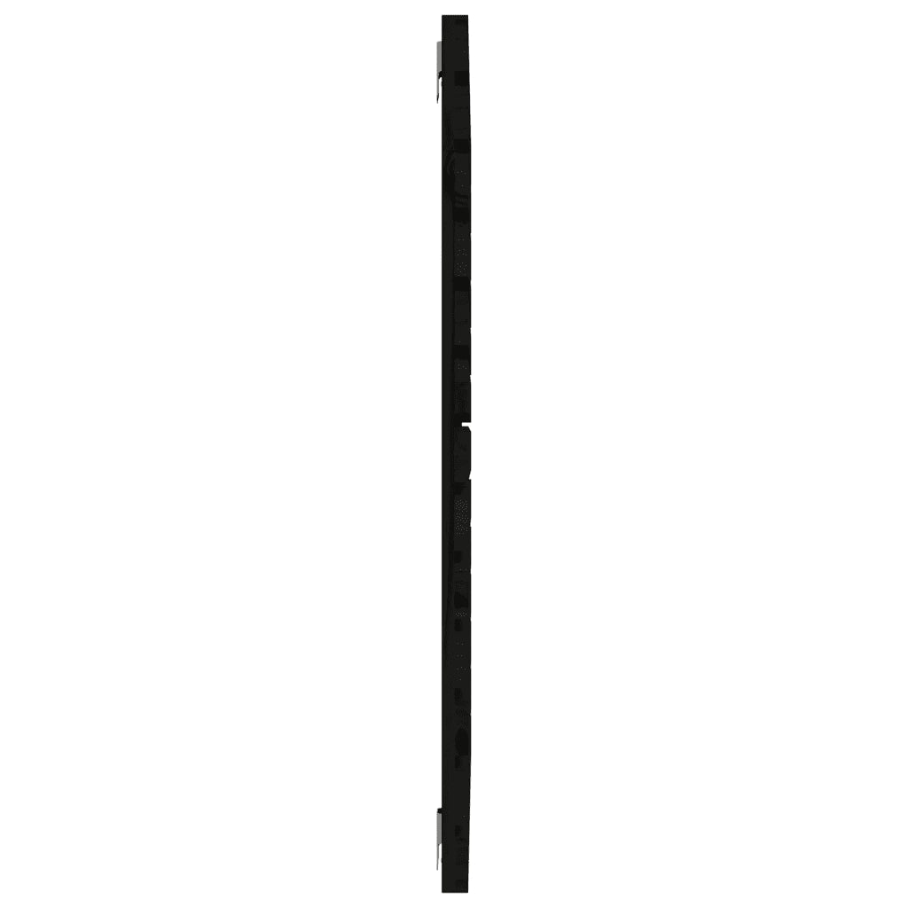 Testiera da Parete Nera 81x3x91,5cm in Legno Massello di Pino 824697